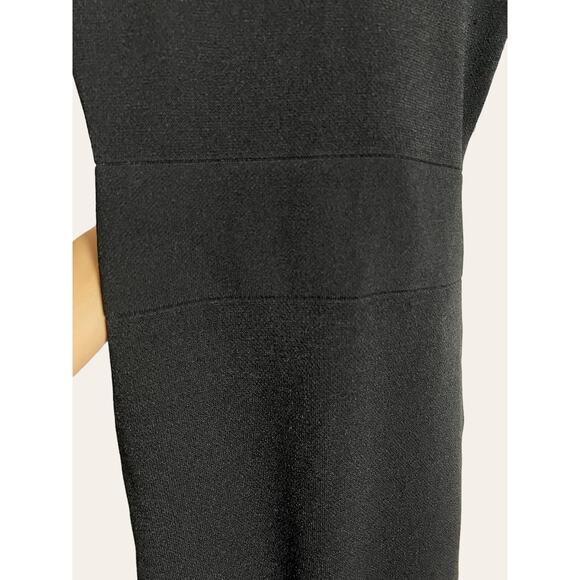 Rachel Roy Black Long Sleeve Open Back  Knit Ribbed Long Sleeve Sheath Dress S - Picture 4 of 9